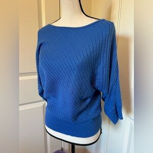 New York and Company bright blue fitted waist sweater
